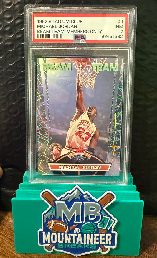 1992 STADIUM CLUB MICHAEL JORDAN BEAM TEAM-MEMBERS ONLY PSA 7